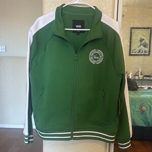 Vans Men's Green and White Track Jacket